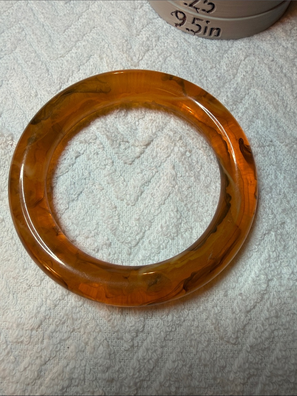 Amber Marbled Resin Bangle Bracelet